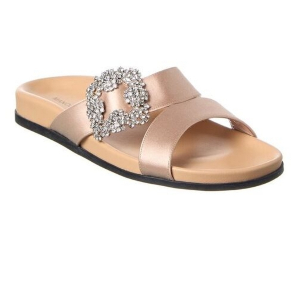Manolo Blahnik Chilanghi Satin Sandal, Beige